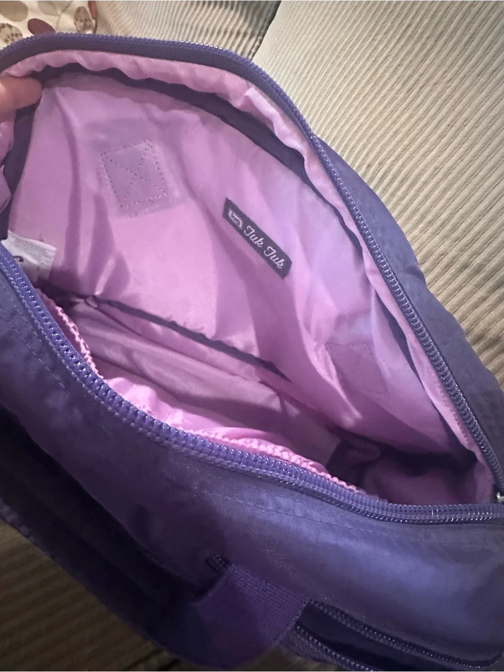 LUG Tuk Tuk Purple Quilted Baby Bag with Multiple Exterior Pockets